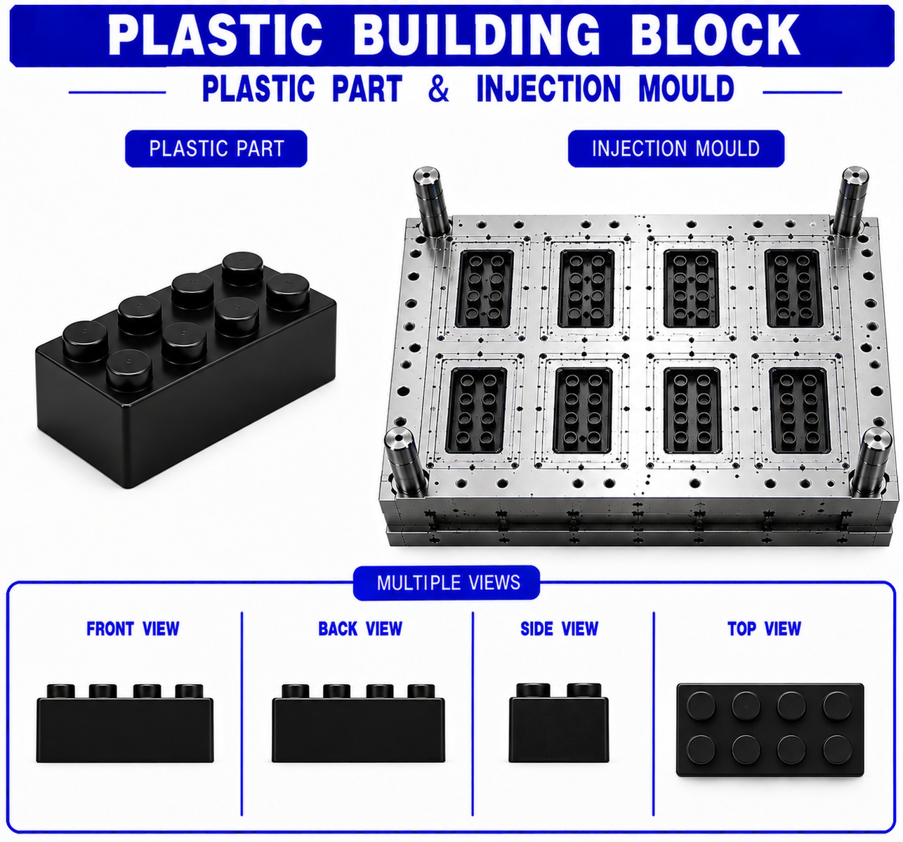 Plastic Building Block Mould and Moulding Service